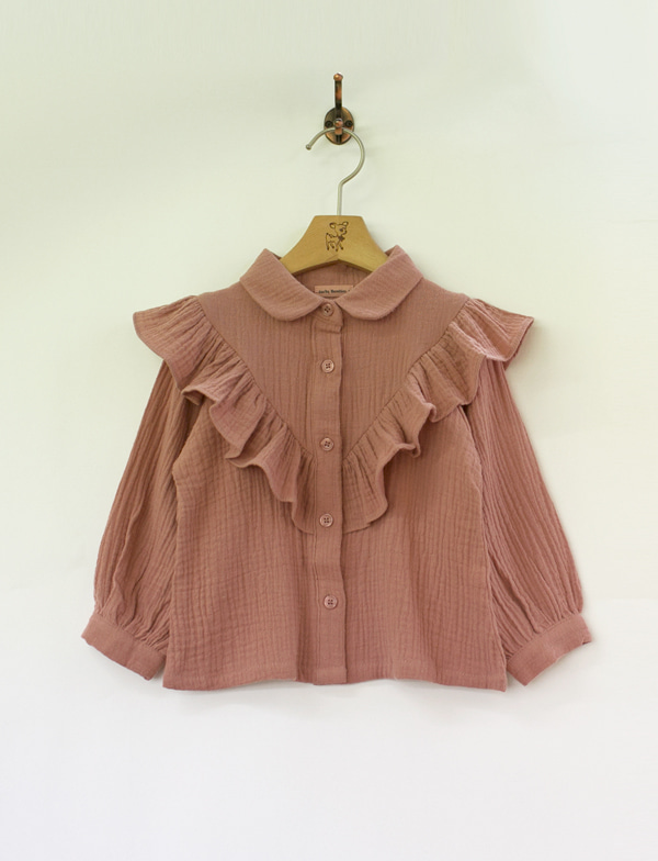 Shoulder frill blouse 숄더 프릴 블라우스 (아이보리, 핑크)